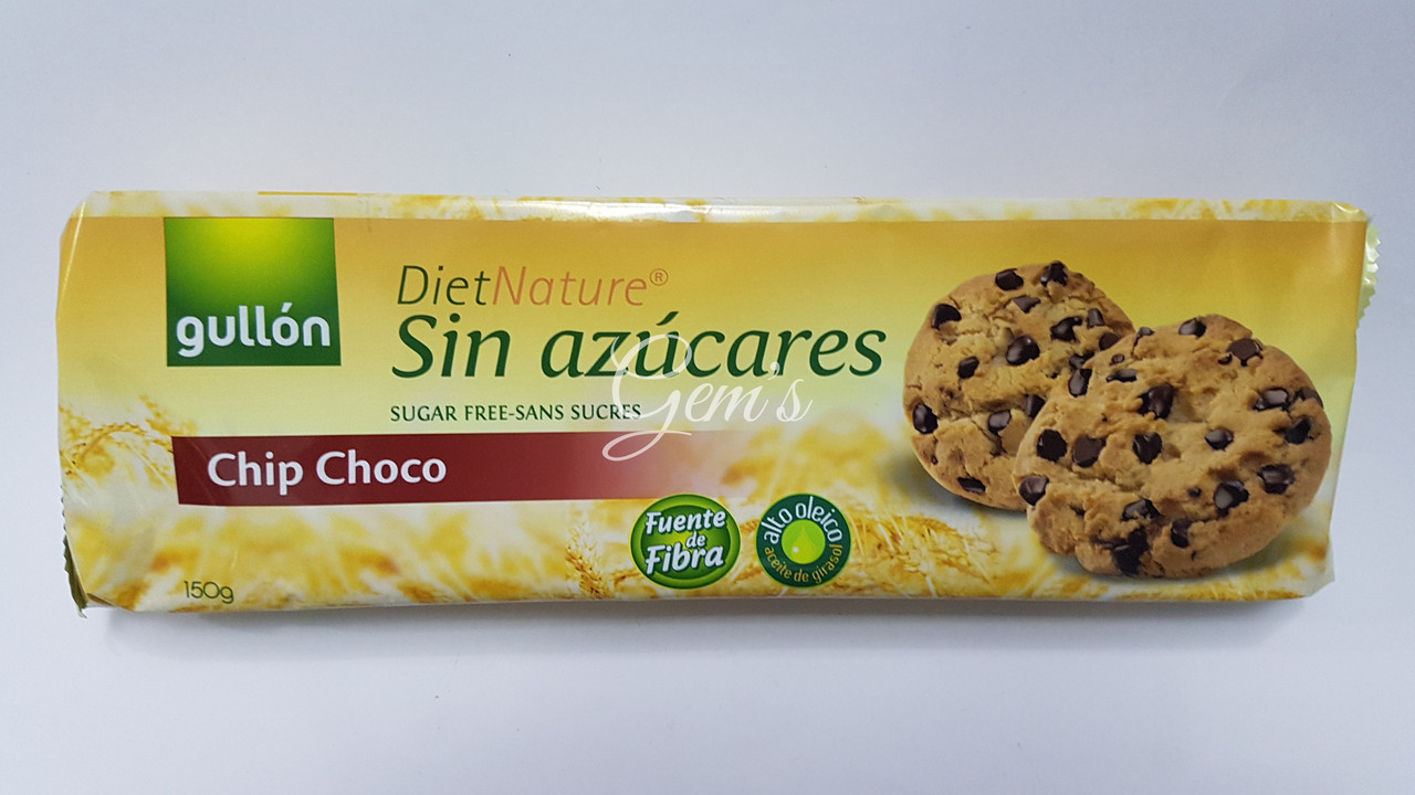 Gullón Sugar Free Chocolate Chip Cookies – 150g – Gem's Confectionery